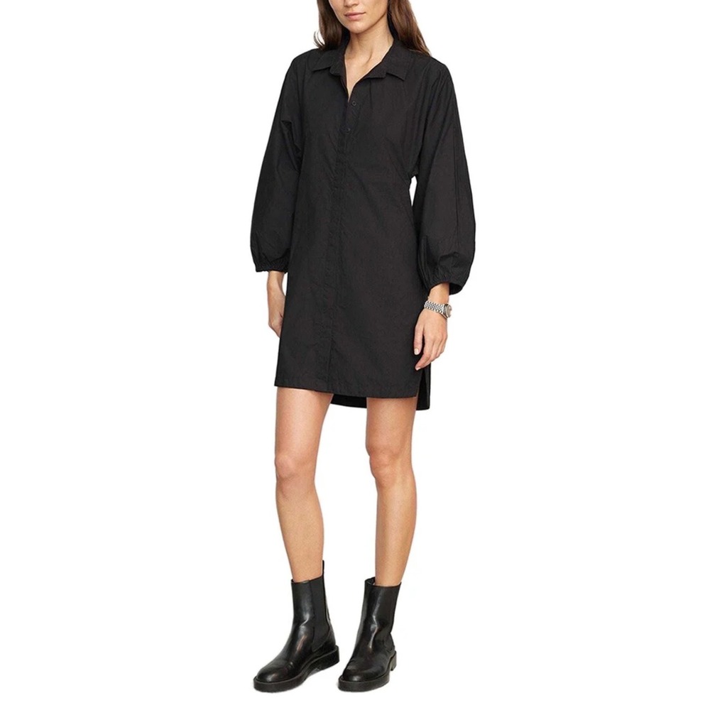 Modern Citizen Black Shirt Dress Women's Medium Button Front Minimalist Midi - Picture 1 of 11